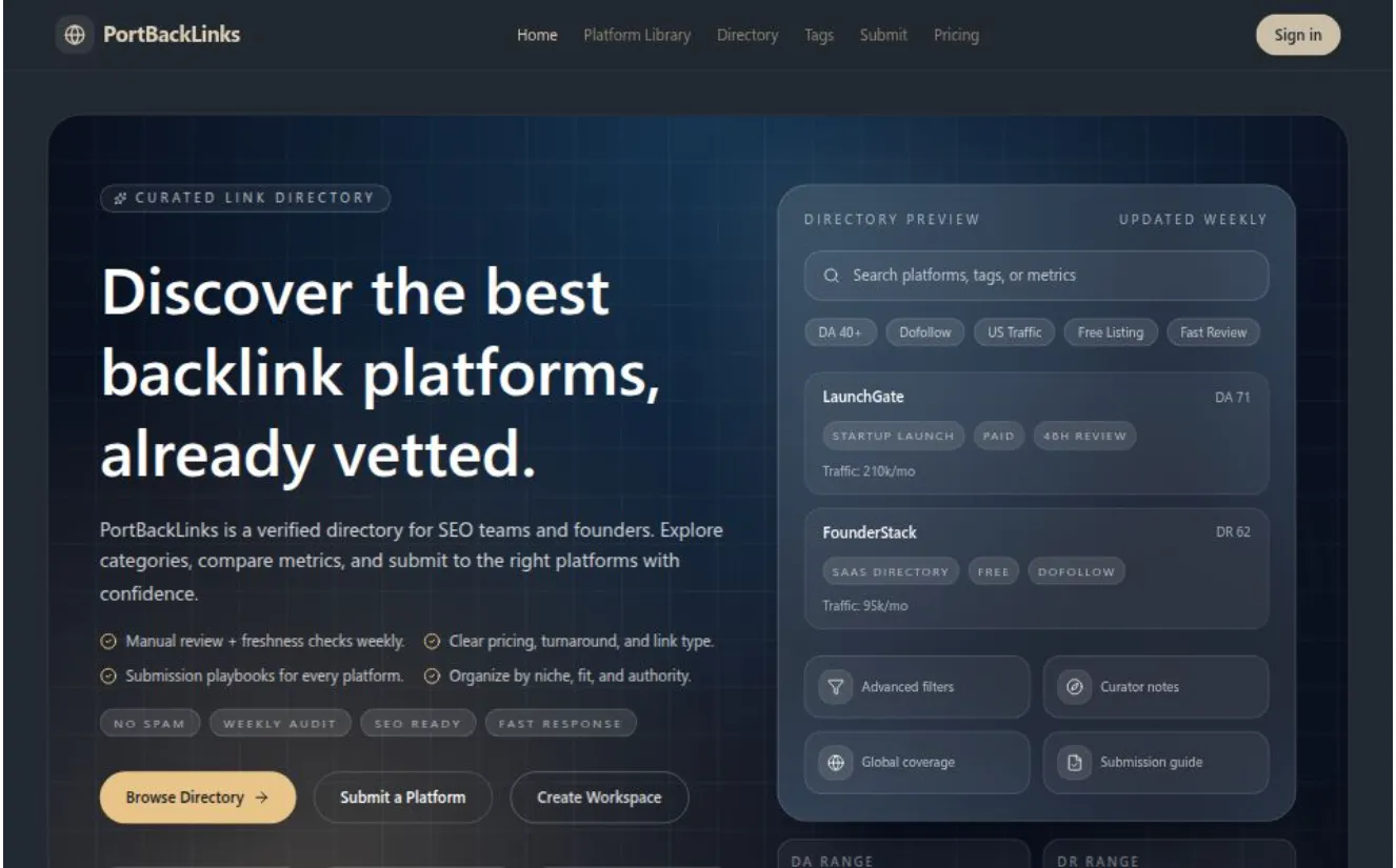 PortBackLinks screenshot