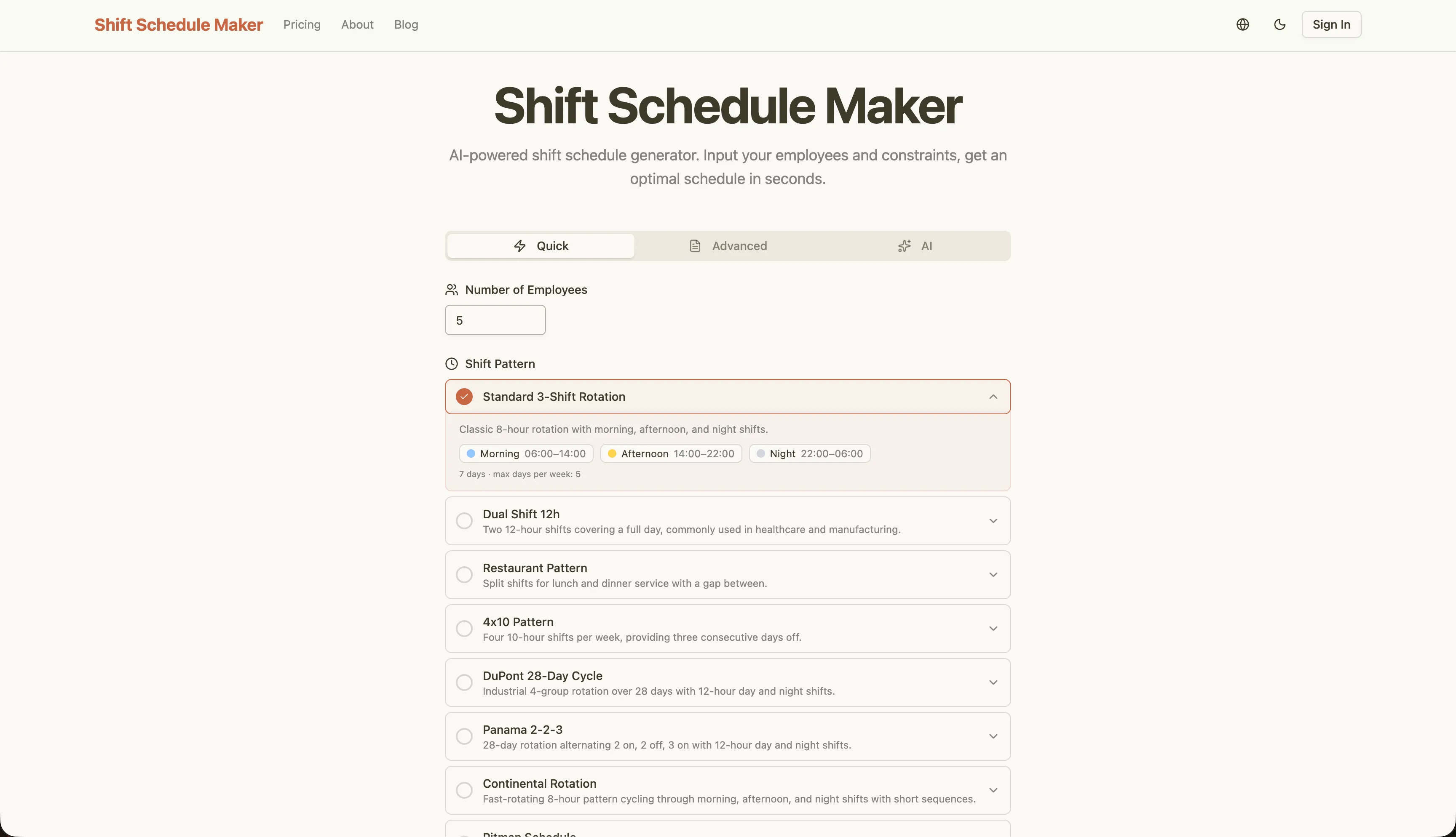 Shift Schedule Maker screenshot