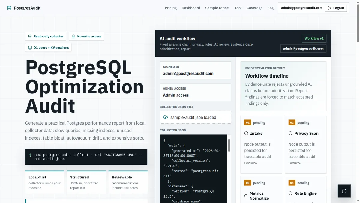PostgresAudit screenshot