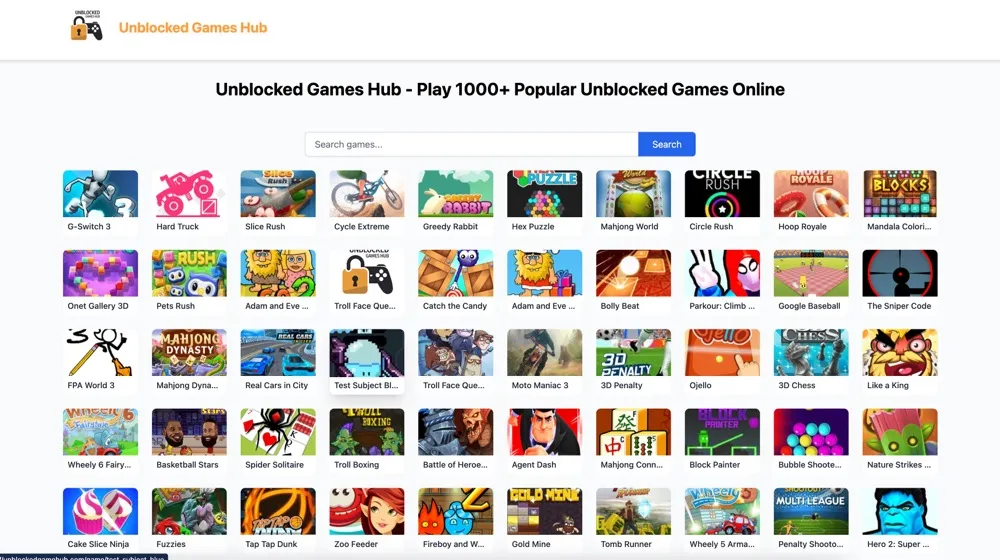 Unblocked Games Hub screenshot
